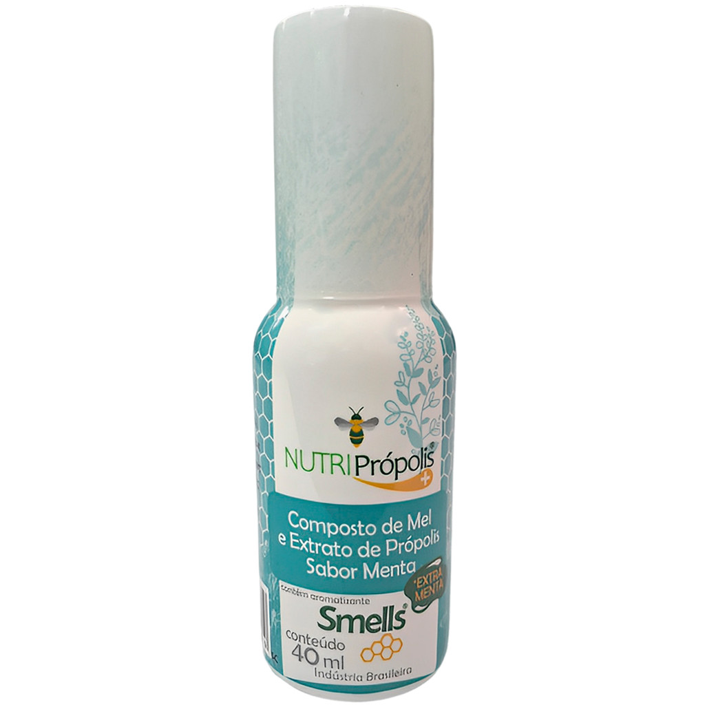 Spray Garganta Composto Mel Própolis Extrato Linha Extra Menta Nutri Própolis 40ml Smells
