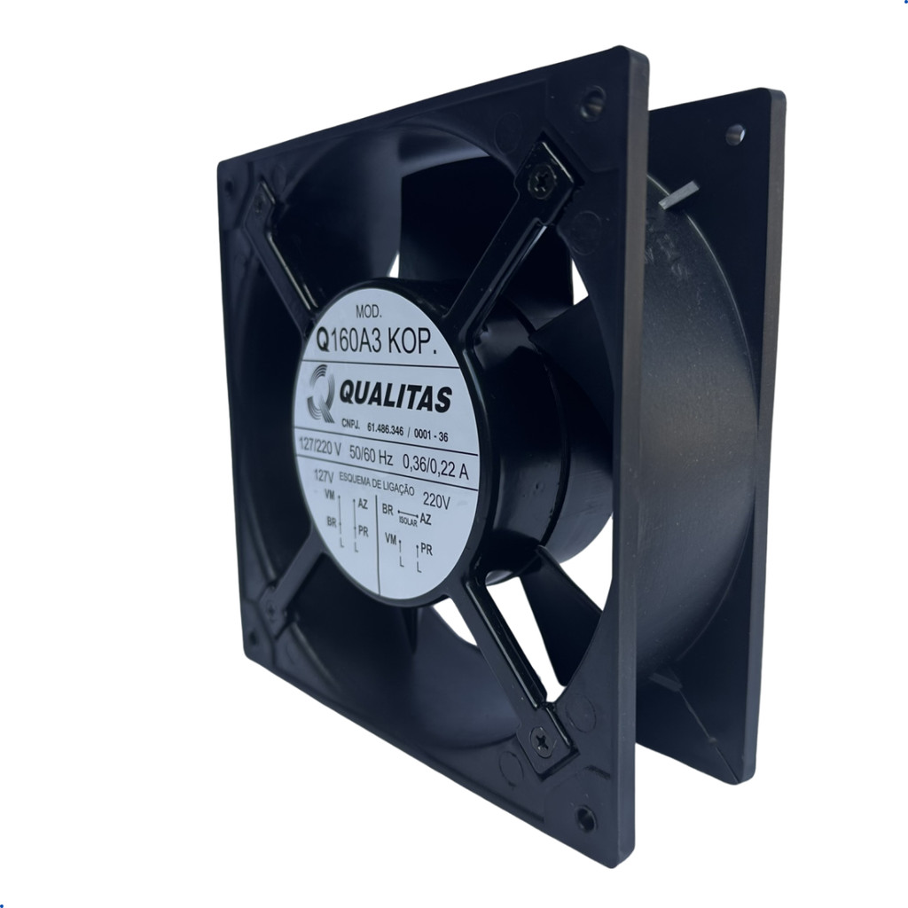 Motor Ventilador Aero Hockey Klopf Q160A3-KOP Qualitas Bivolt 110V/220V 160mm Mesa Air Game
