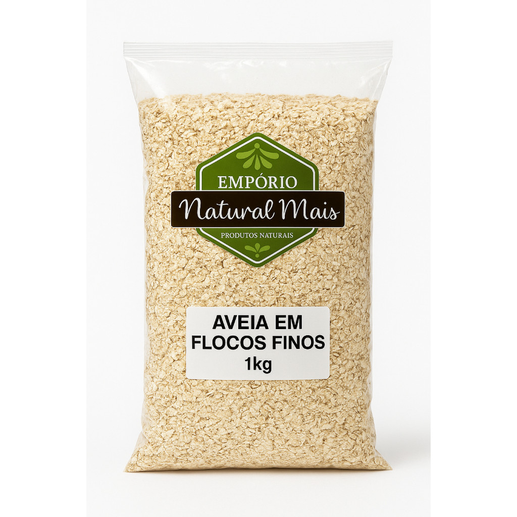 Aveia Flocos Finos Integral 1kg Rica em Fibras e Proteinas