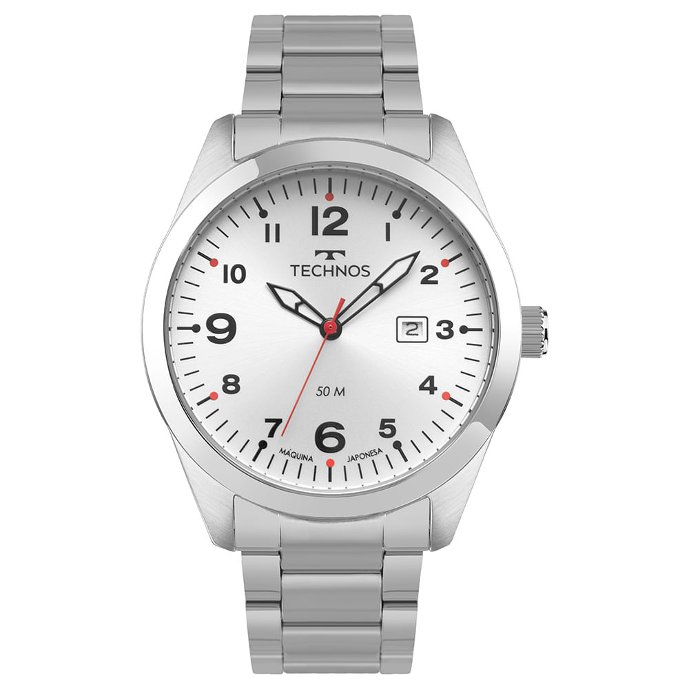 Relógio Technos Masculino Militar Prata - 2115TYR/1K