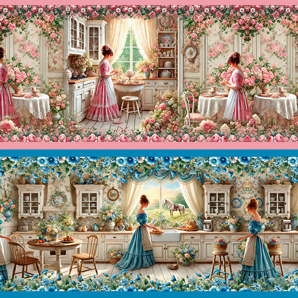 Tricoline Digital Barrado Cozinha Antiga, 50cm x 1,50mt em Oferta na Shopee