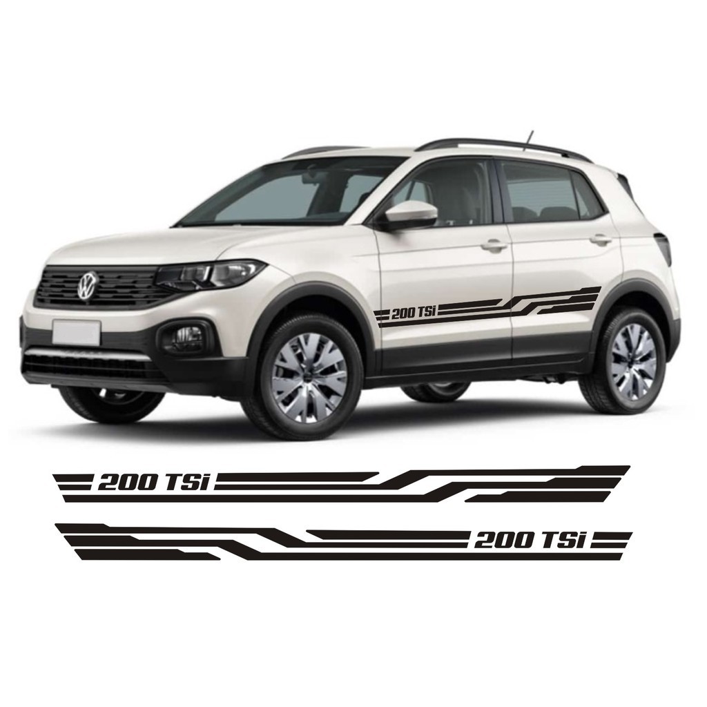 Adesivo Lateral T-cross 200 Tsi Faixa Colante Fita Tuning
