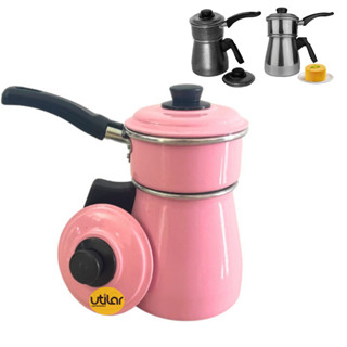 Cuscuzeiro DUPLEX 2 EM 1 Individual De Alumínio, Rosa Qraqueado e Polido em Oferta na Shopee