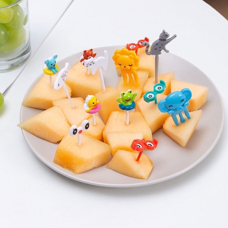 KIT 1,2,3CARTA DE Garfos De Frutas OCULOS Para Crianças Animais Fofos Sobremesa Mini garfo