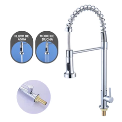 Torneira Gourmet Da Cozinha Única Água fria Aço inox 304 Prata Brilhante Instalação Monocomando