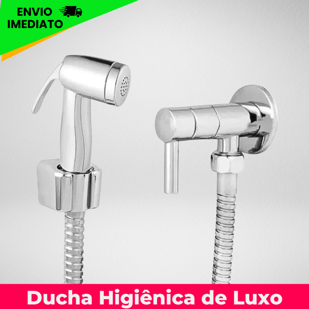 Ducha Higiênica Banheiro Completa Luxo 1/4 Metal Cromado 1,20m Chuveirinho Privada em Oferta na Shopee