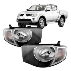 Par Farol L200 Triton 2007 A 2016 Foco Simples Pisca Cristal