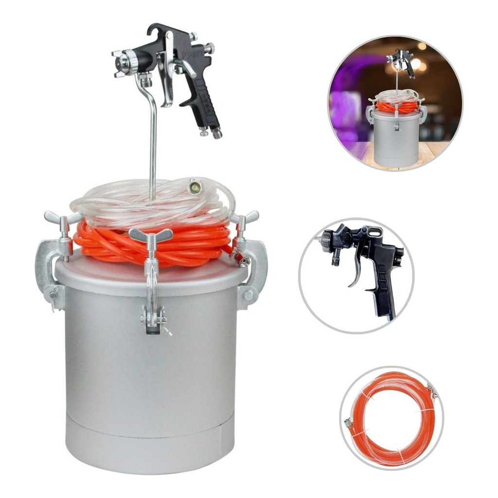 Imagem Pistola De Pintura Com Tanque De Pressão 10l Profissional