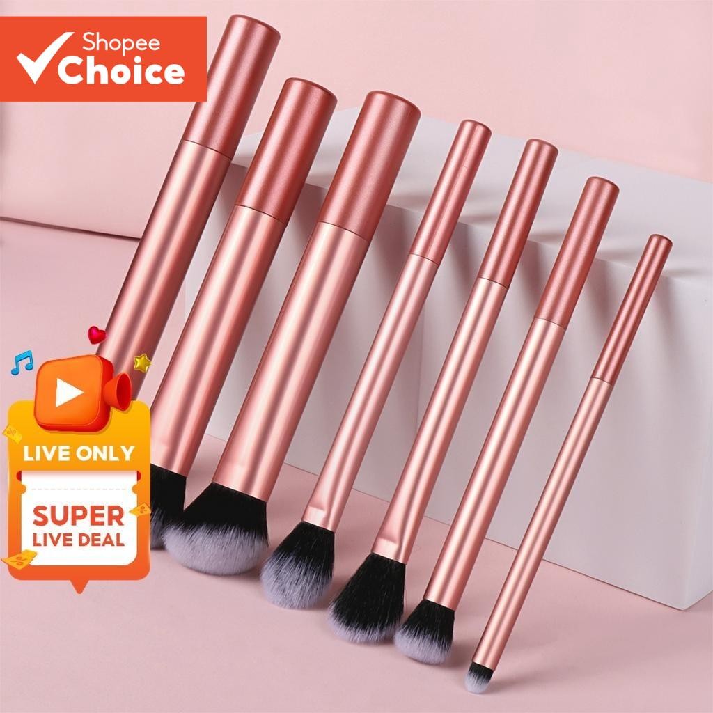 Conjunto De Pincéis De Maquiagem Com 7 Peças , Pincel De blush Pó Corretivo Sombra Para Os...