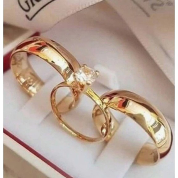 Par De Aliança Com Solitário E Caixa de Veludo De Moeda Antiga Redonda Para Casamento Noivado em Oferta na Shopee