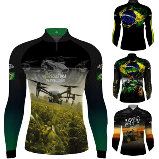 Kit 4 Camisa Camiseta de Pesca Agro Gola Zíper Proteção Solar UV New Fisher em Oferta na Shopee