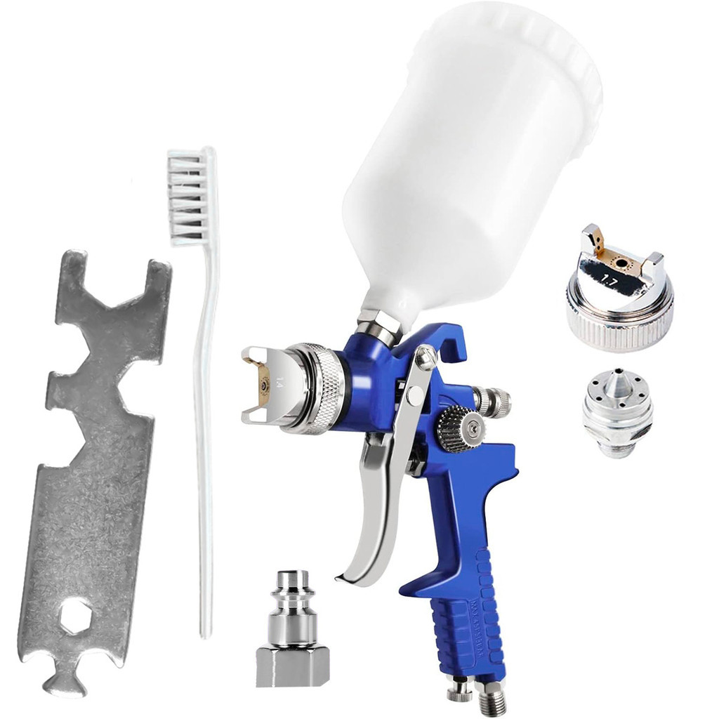 Pistola Pintura a Gravidade bico 1,4mm e 1,7mm copo 600ml Tinta Profissional baixa pressão Hvlp em Oferta na Shopee