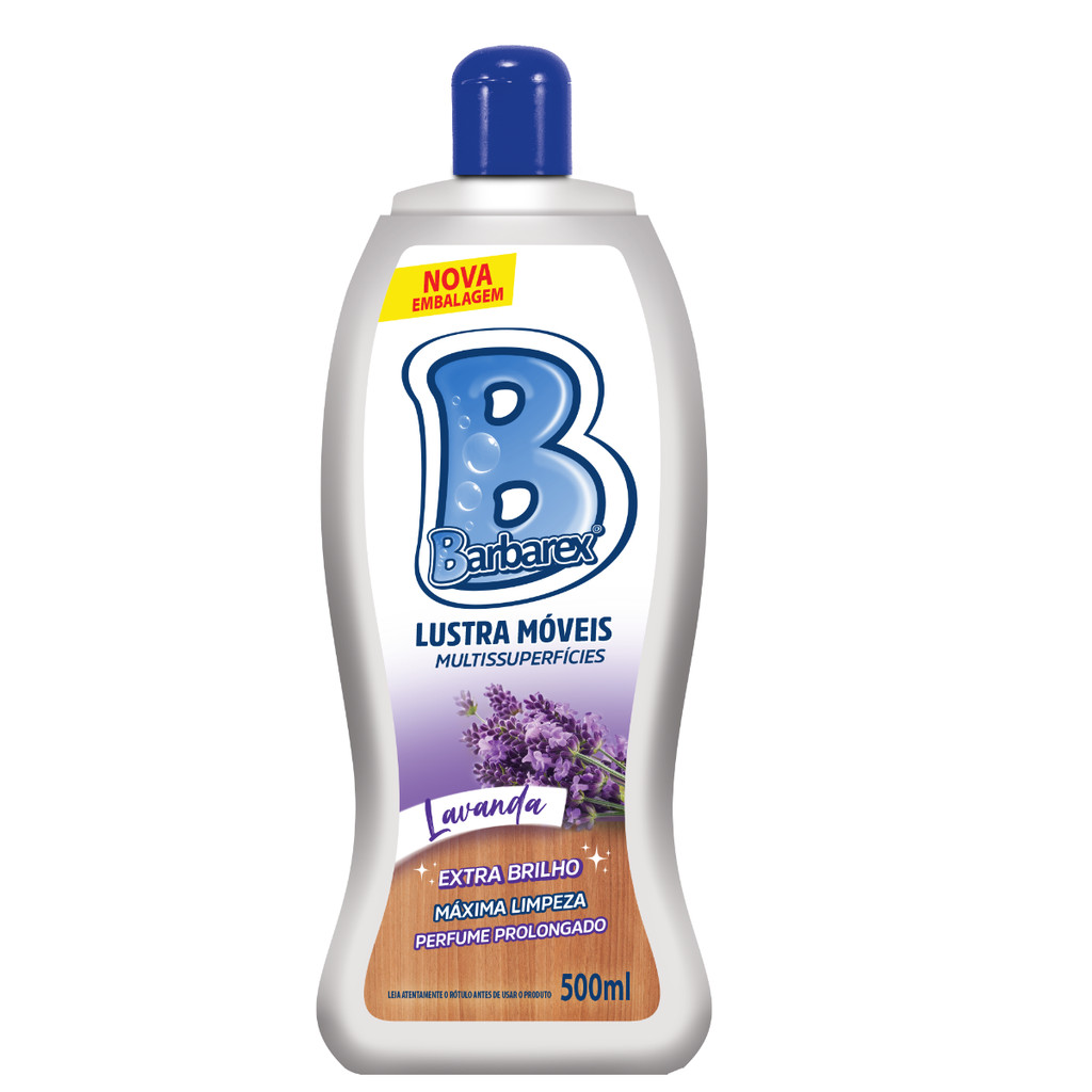 Lustra Móveis 3 em 1 Proteção Perfuma Lavanda Barbarex 500ml em Oferta na Shopee