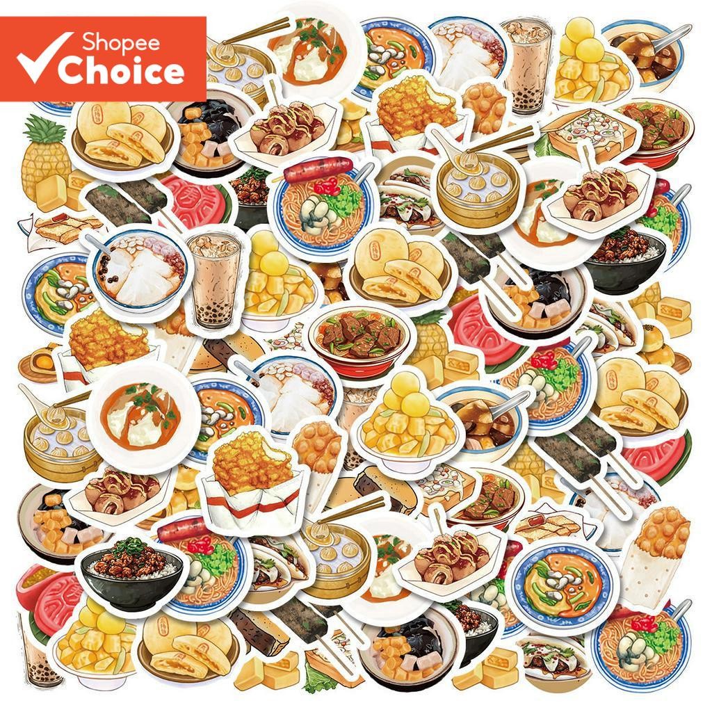 Comida Lanche Bebidas Colagem Adesivos 46 Pçs DIY Papelaria Decoração Adesivo À Prova Dwaterproof Água Para Copo Portáti