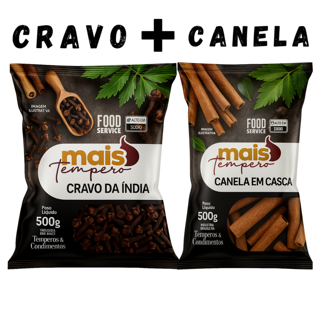 Kit Canela Em Casca 6cm + Cravo da Índia