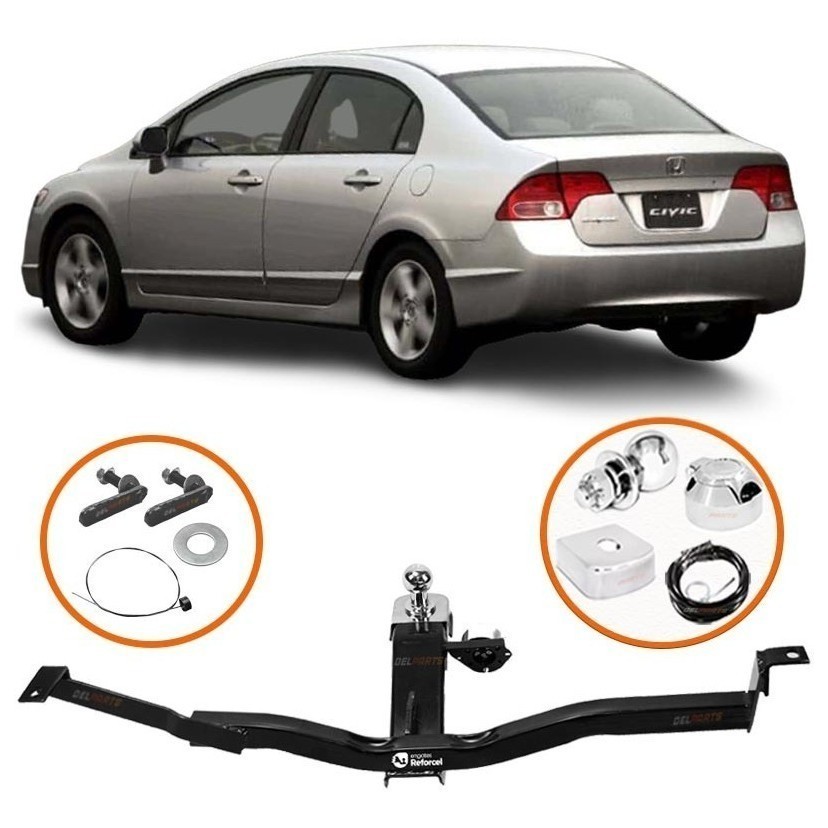 Engate Reboque Rabicho Honda Civic 2006 até 2016 Inmetro Até 500kg Reforçado bOM