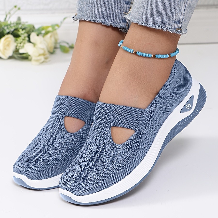 Sapatos femininos de malha respirável, tênis elegantes com cadarço. em Oferta na Shopee