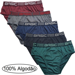 Kit 6 Cuecas Slip Adulto 100% Algodão Tradicionais Masulina em Oferta na Shopee