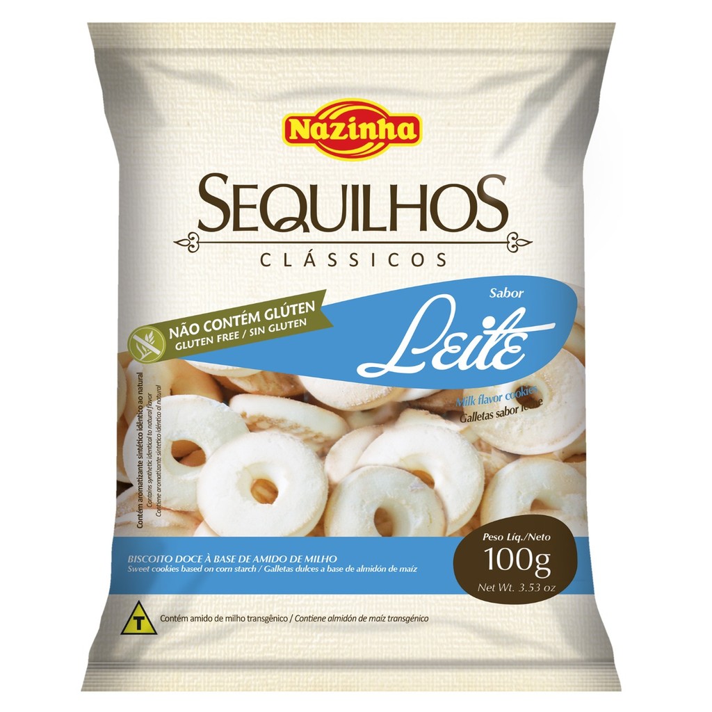 Nazinha Sequilhos Leite Sem Glúten Sem Lactose 100g em Oferta na Shopee