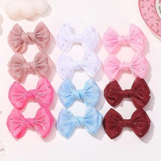 Aleatório 10 Pçs Bonito Malha Sólida Borboleta Adorável Meninas Grampos De Cabelo Crianças Doce Acessórios Para O em Oferta na Shopee