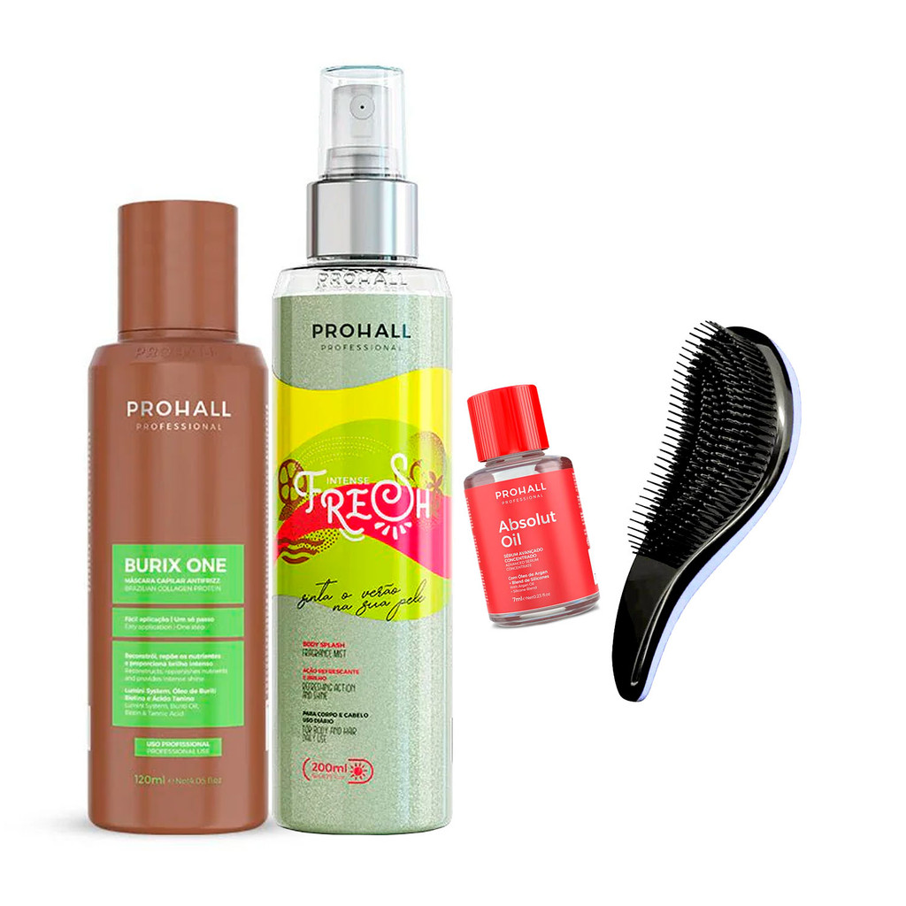 Antifrizz Burix One 120ml+Body Splash Prohall (+Escova/Óleo)