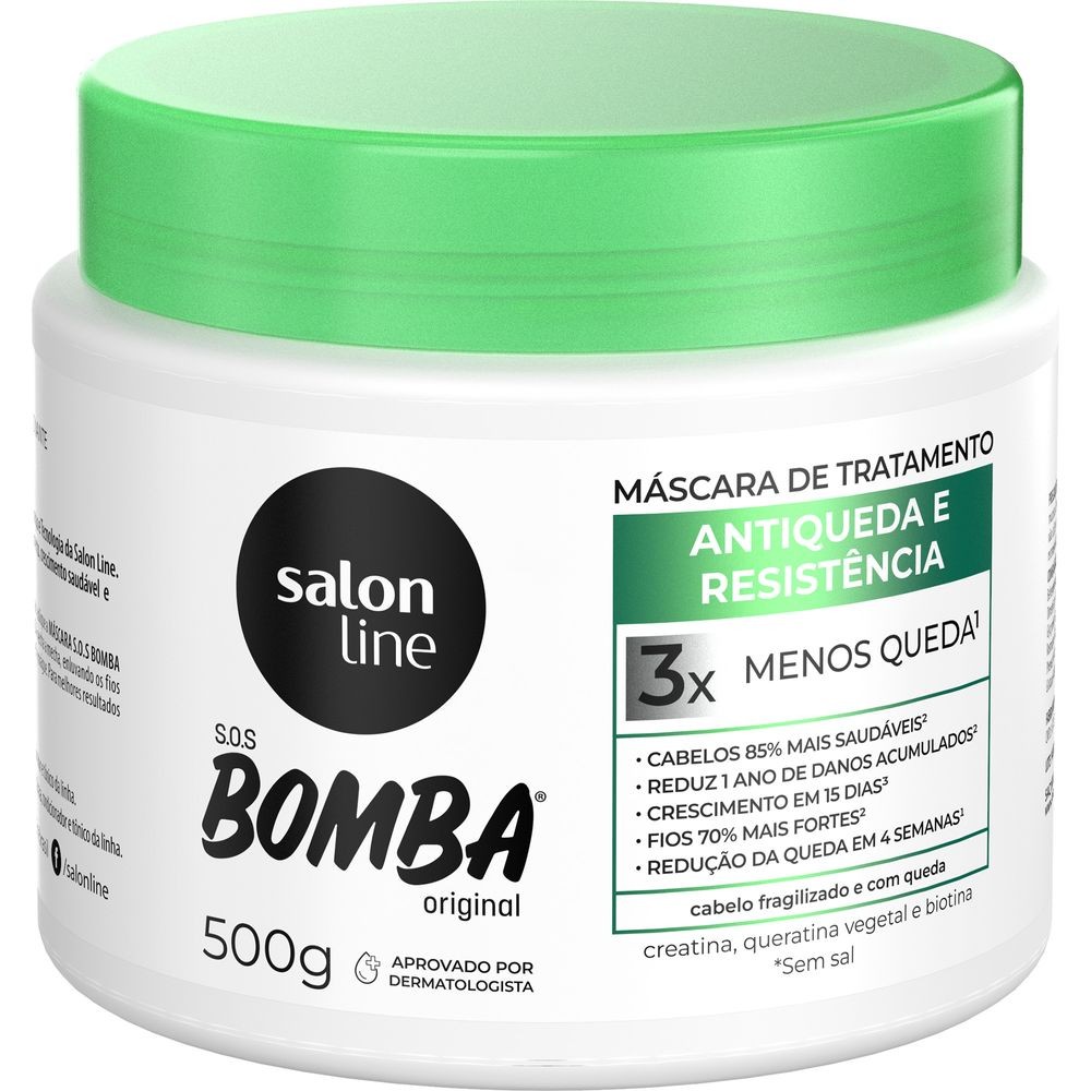 Máscara Capilar De Hidratação Salon Line SOS Bomba Antiqueda 500g - Beauty