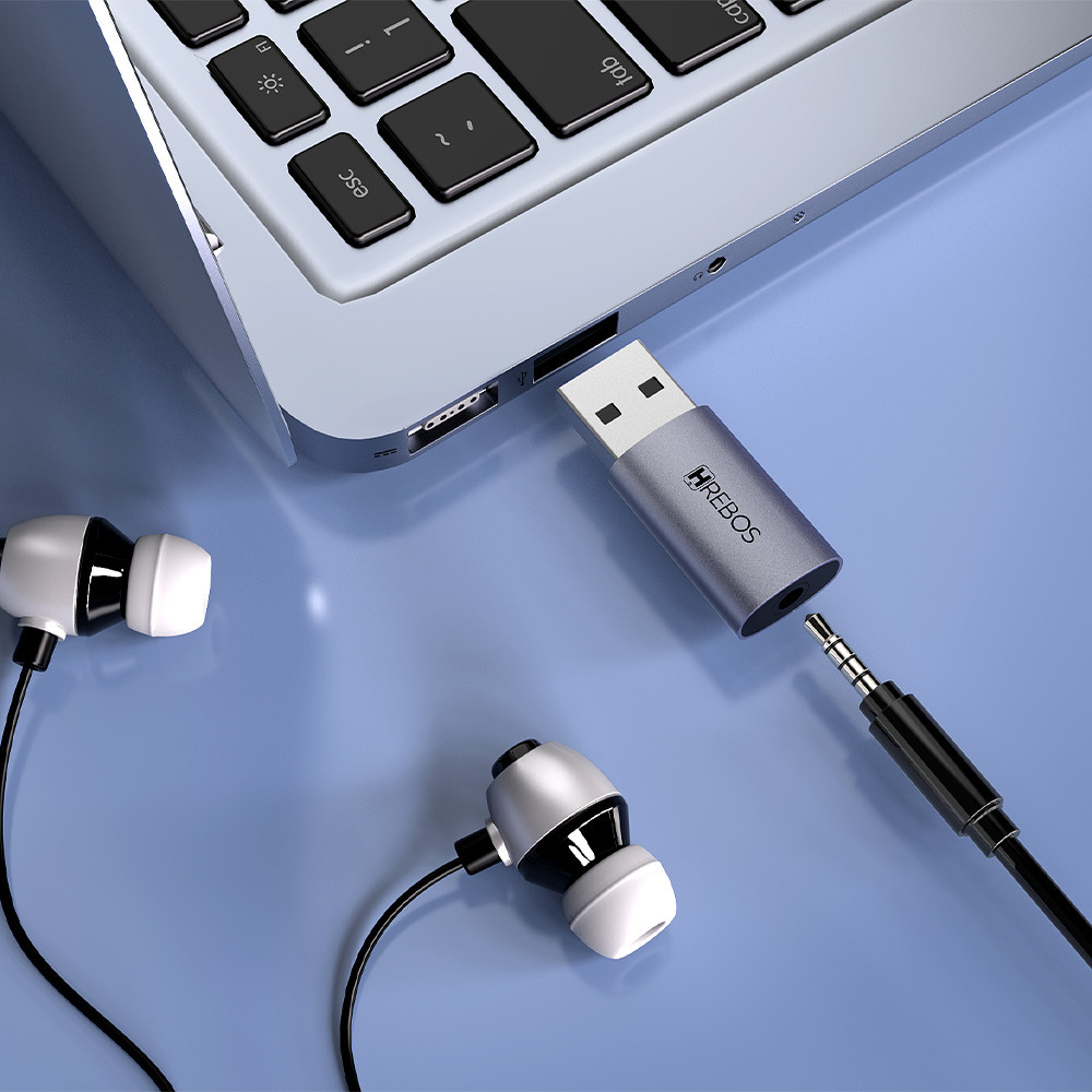 Adaptador OTG Premium HREBOS AD-504 – USB-A (Macho) x P3 (Fêmea) – Cinza em Oferta na Shopee