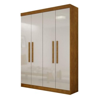 Guarda Roupa Solteiro Hera 4 Portas Rufato Imbuia/off White em Oferta na Shopee