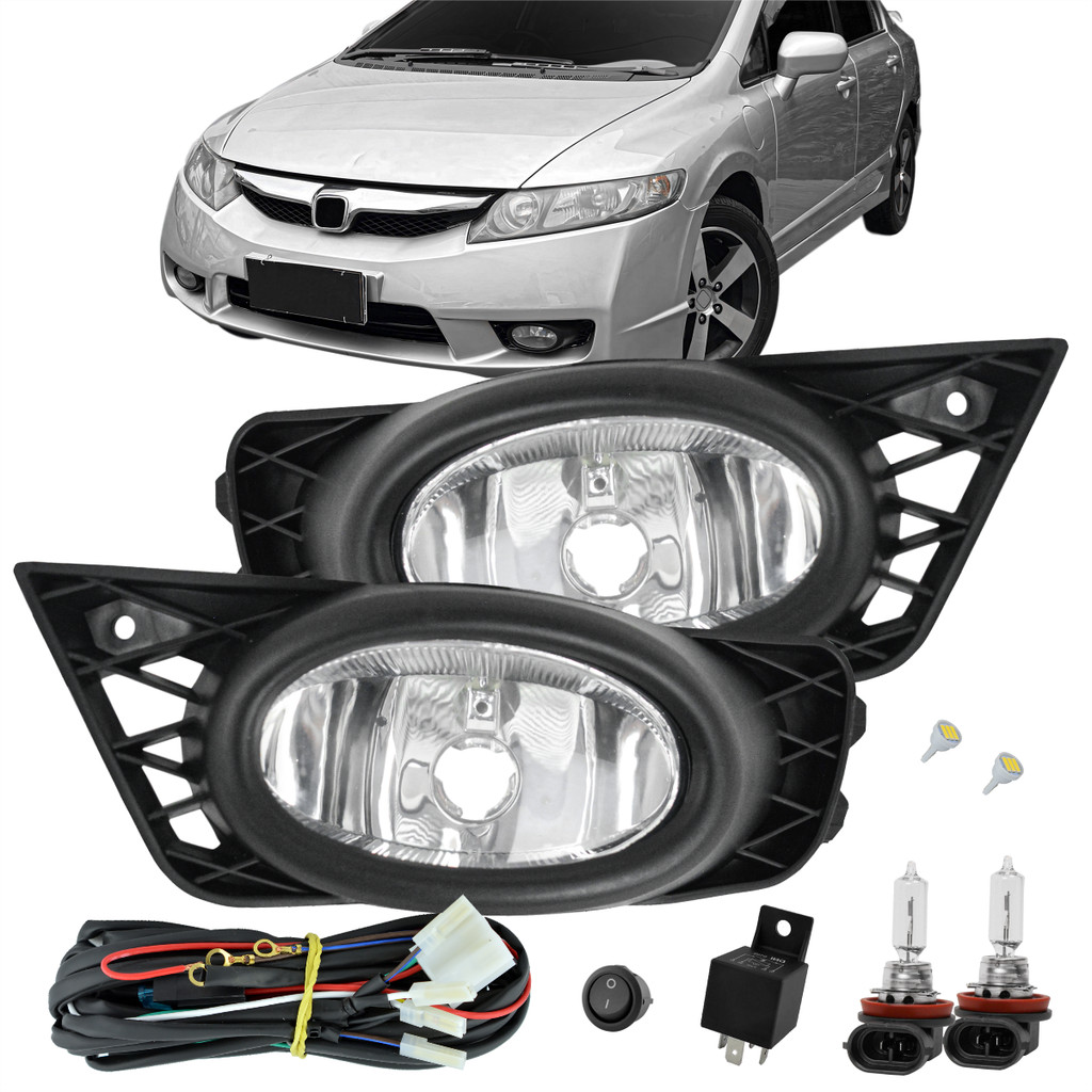 Kit Farol Milha Auxiliar Honda New Civic 2009 2010 2011 + Lampadas