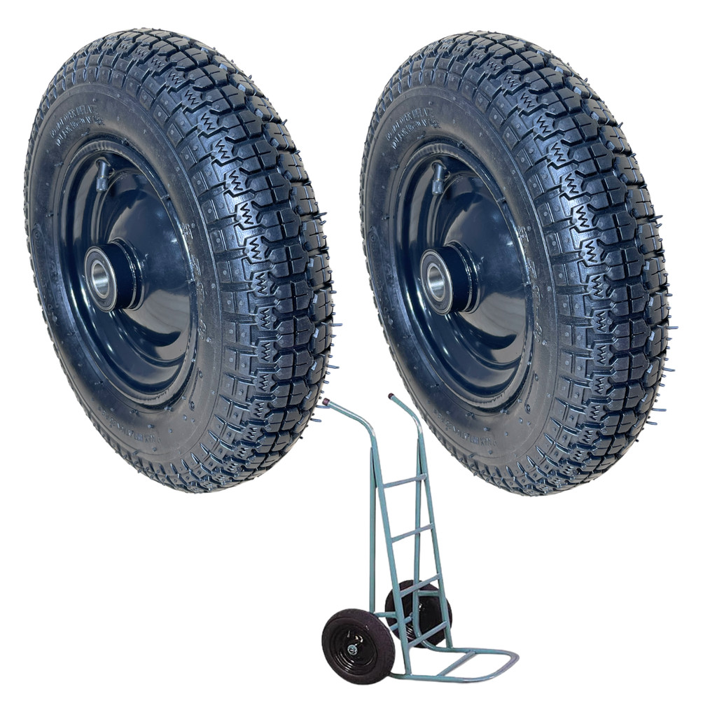 Pneu 350-8 3.50-8 Com Roda Câmara Ar Carrinho Mão Carriola Carrinho Carga Plataforma - 02un