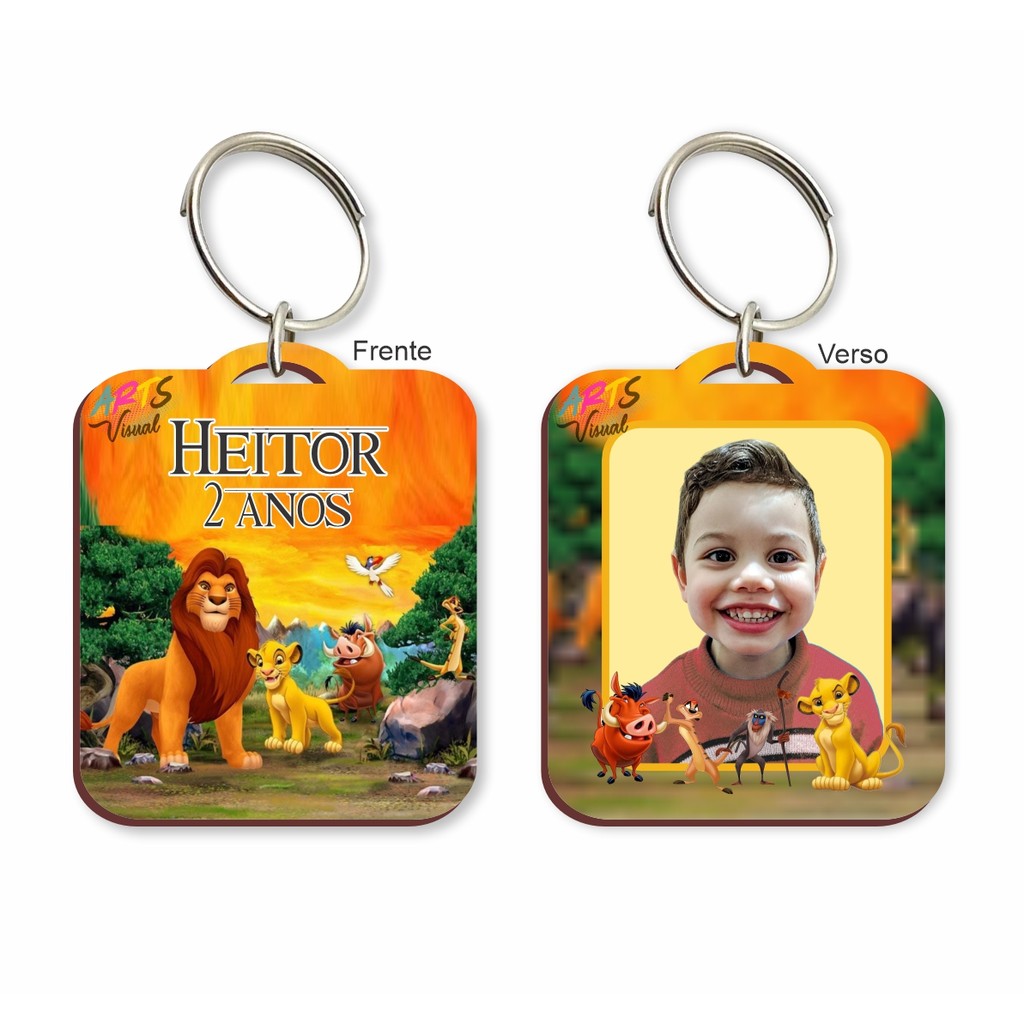 KIT 20 Chaveiro MDF Lembrancinha Aniversário, Maternidade Tema Rei Leão - Hakuna Matata