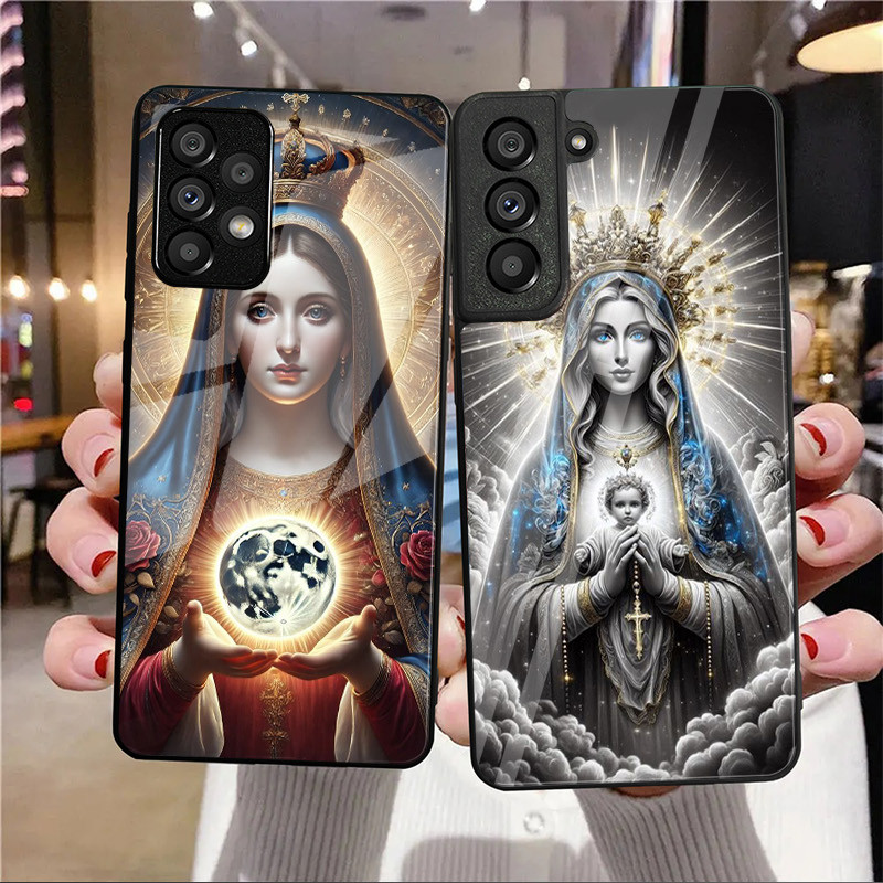 Nossa Senhora De Guadalupe Virgem Maria 02 Capa De Telefone De Vidro Para Samsung Galaxy A14 A16 A30 A22 A32 A33 A34 A40