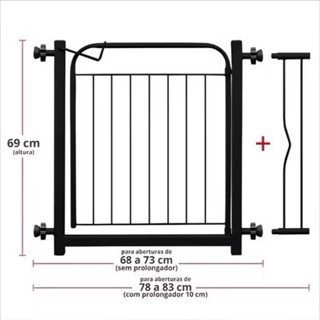 Grade Portão Proteção Pet Cachorro 69 cm A 84 cm Criança Cães Anti Ferrugem Não Precisa Furar Parede em Oferta na Shopee