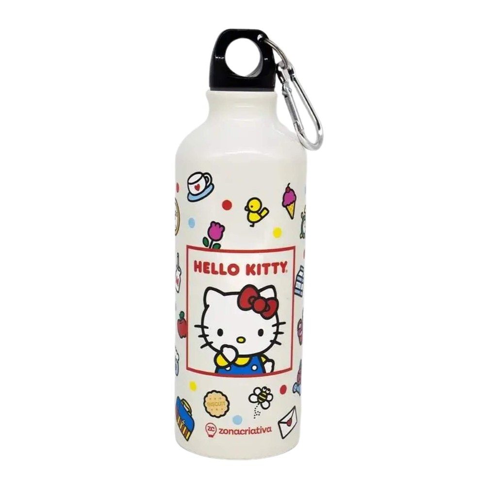 Garrafa Alumínio 500ml Hello Kitty com Mosquetão Zona Criativa - 10073073 em Oferta na Shopee