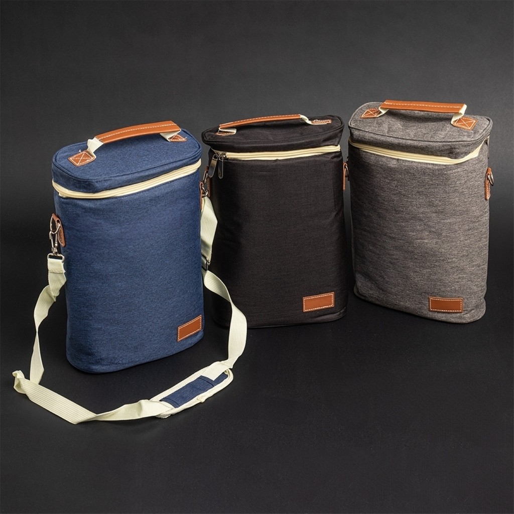 Bolsa Porta Garrafas Térmica Dupla Luxo com Alça Ajustável Ideal para Vinhos Cerveja Isopor Cooler Piquenique Praia