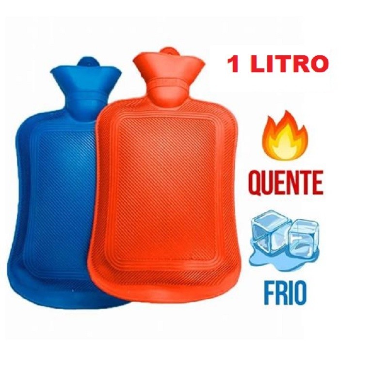 Bolsa Água Quente Térmica Borracha Compressa Gelo 1000 Ml Ideal Para Dores Musculares Caimbras - Esquentar os Pés