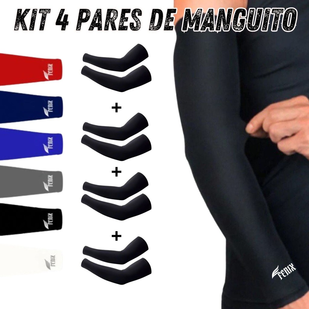 kit 4 Pares de Manguito Segunda Pele Manga Proteção Solar Uv 50+ Mangas Mangote Vôlei e Esports em Oferta na Shopee