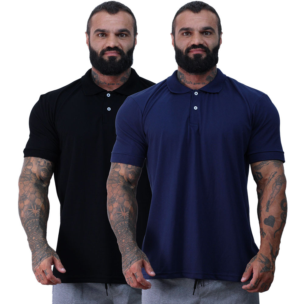 Kit 2 Camisas Gola Polo Piquet Masculina MXDConceito Básicas