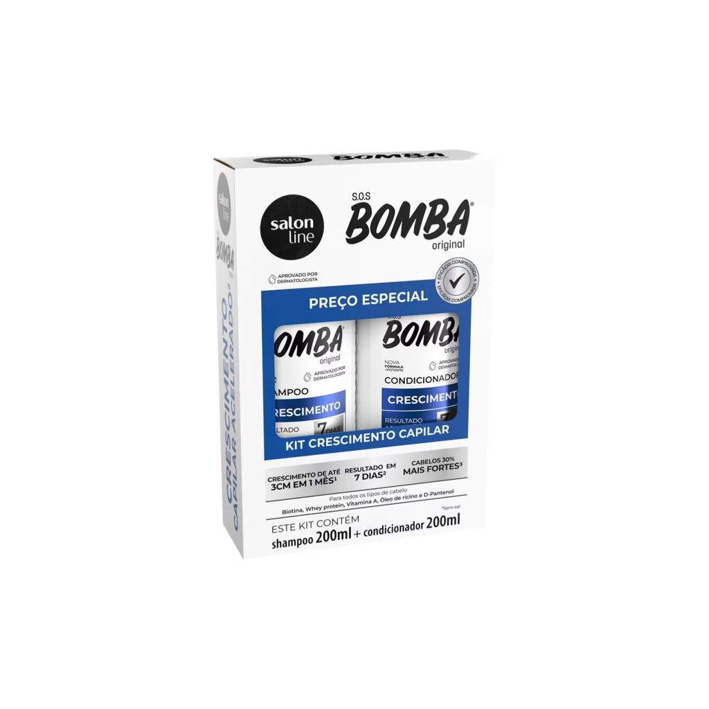 Kit Shampoo/Condicionador SOS Bomba Original SalonLine 200ml
