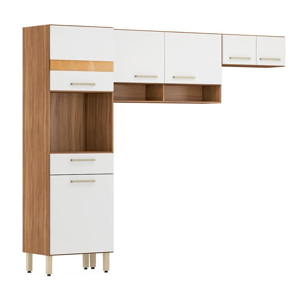 Cozinha Compacta Dama 6 Portas 1 Gaveta Amendola e Branco em Oferta na Shopee