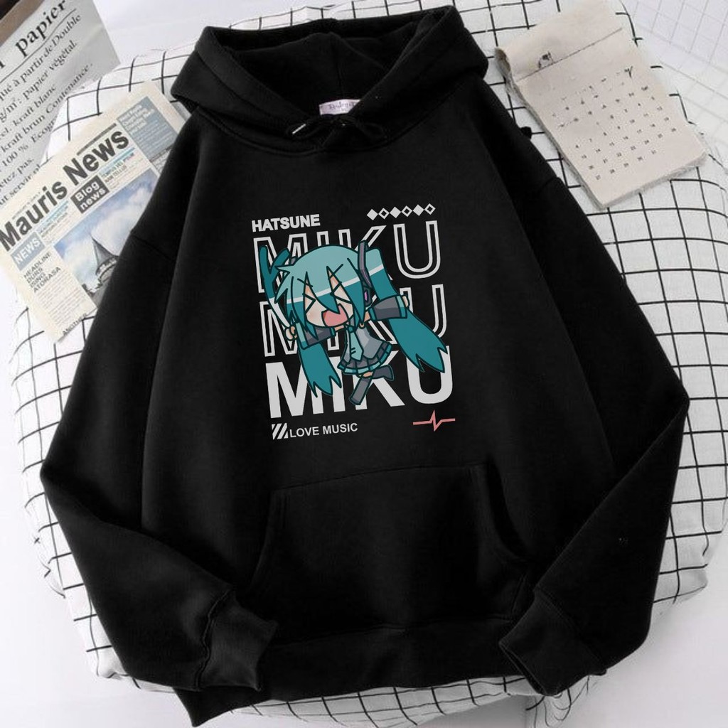 Moletom Hatsune Miku Personagem 2D Banda Kawai Personagem Musica Algodão Blusa Unissex Agasalho Canguru em Oferta na Shopee