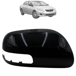 Capa Retrovisor Original Corolla 2008 Até 2014 Com Abertura Pisca Preta Lisa