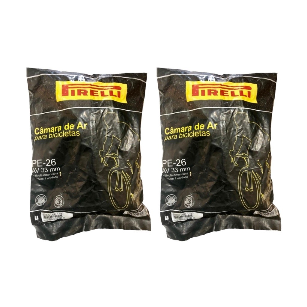 Par Câmara De Ar Bicicleta Mtb Pirelli Aro 26 X 1.75/2.125 Bico Grosso 33mm Bike em Oferta na Shopee