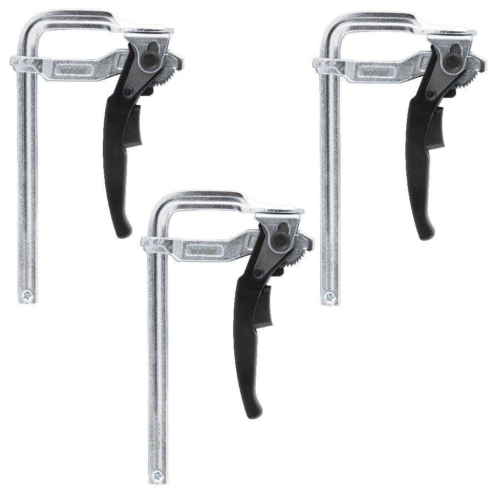 3 Grampos Tipo Sargento Aperto Rápido 6.1/4  160 Mm Vonder