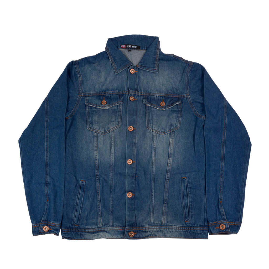 Jaqueta Jeans Ecko UNLTD Original Manga longa Inverno frio Unissex Botões