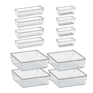 Kit 12 Organizadores Acrílico Cristal Modular 4G/4 M/ 4 P em Oferta na Shopee