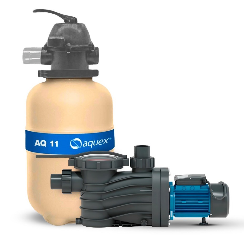 Kit Filtro Aquex 11 E Bomba Claw 1/4 CV Para Piscinas até 21 mil Litros