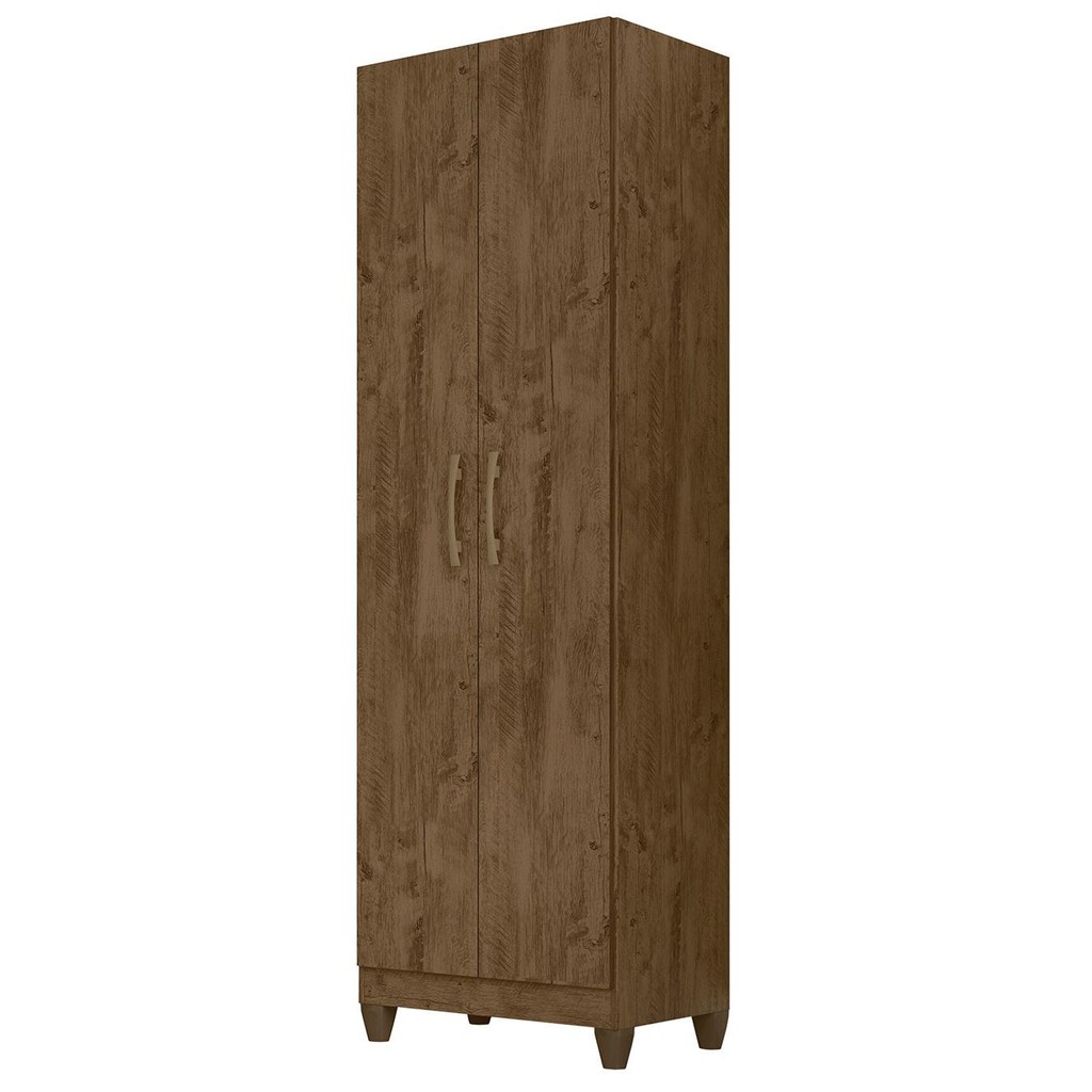 Armário Multiuso Lavanderia 55cm 2 Portas Staxx Castanho Wood Z17 - Mpozenato em Oferta na Shopee