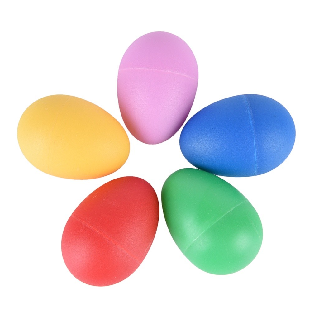 Kit com 5 Ovinho de Percussão e Musicalização Ganzá Maraca Chocalho