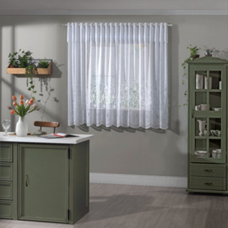Cortina Renda Cozinha Tulipa Floral Delicada 2,20m x 1,20m Branca Decorada Casa Clássica Moderna em Oferta na Shopee